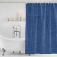 thumbnail image 3 of Navy Blue Shower Curtain, Waterproof Shower Curtains for Bathroom, Vintage Country Monochrome Farmhouse Washable Fabric Bathtub Curtain Set Bath Decor with 12 Hooks 48"x72", 3 of 8