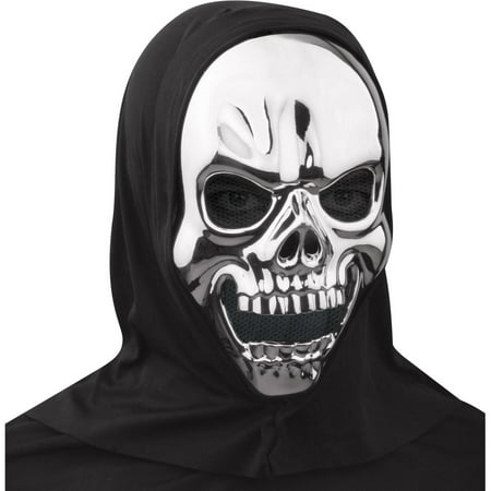 Metallic Silver Skull Mask Halloween Accessory