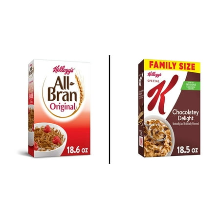 Kellogg's All Bran Original Cereal & Kellogg's Special K Chocolatey Delight 18.5 oz