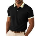 thumbnail image 3 of PNTUTB Summer T-Shirt for Men Short-Sleeve Shirts Fashion Checkered Print Versatile Casual Loose Breathable Button-Down Lapel Collar Tops, 3 of 7