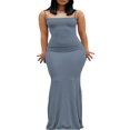 thumbnail image 1 of KEINXS Robe Sans Manches pour Femmes, Couleur Unie, Bretelles Spaghetti, Jupe Longue Moulante, 1 of 2