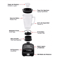 thumbnail image 5 of Licuadora Infinyforce  2.2 L Vaso Vidrio 10 Velocidades 6 Cuchilla color Negro, 5 of 5