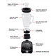 thumbnail image 5 of Licuadora Infinyforce  2.2 L Vaso Vidrio 10 Velocidades 6 Cuchilla color Negro, 5 of 5