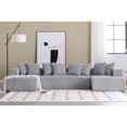 thumbnail image 3 of NEW ARRIVED! 133.45'' U-Shaped Modular Sectional Sofa Couch, Striped Corduroy Upholstered 4-Seater for Living Room, Gray, Versatile Free Combination, Spacious & Cozy, 3 of 12
