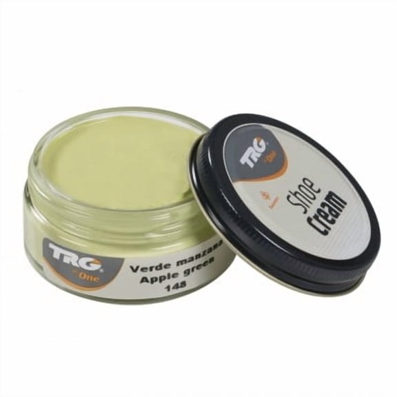 TRG Apple Green 148 shoe cream with beeswax, one of the best shoe polishes that nourishes, maintains, shines and enhances the color of leather shoes and leather boots.