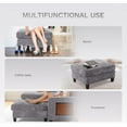 thumbnail image 3 of 118" U Shaped Sectional Couches,4 Seat Modular Sofa with 2 Ottoman and Foldable Side Table for Living Room, Grey, 3 of 7