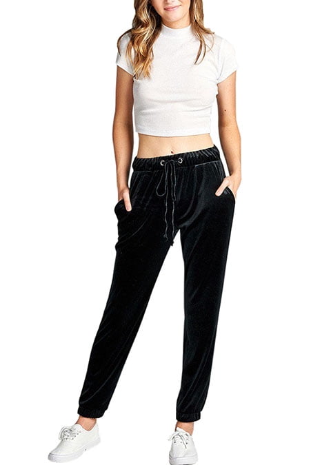 ladies velvet joggers