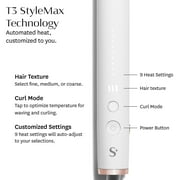 T3 SinglePass StyleMax Professional Flat Iron W/Custom Settings 1 Inch White