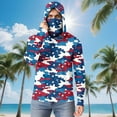 thumbnail image 2 of successthop Sun Protection Shirt American Themed Unisex with Face Cover Hooded Long Sleeve American Themed Jacket for Outdoor Driving Traveling Hiking Fishing XL, 2 of 8