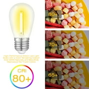 DAYBETTER 24 Pack S14 Edison LED Bulbs for Outdoor String Lights, 1W S14 Replacement Bulbs for Porch, Waterproof Edison LED Light Bulbs,Non-Dimmable, E26 Medium Base, 2700K Warm White