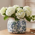 thumbnail image 2 of Ceramic Planters Spring Decor, 6.29in Country Cottage Plant Pots with Drainage Hole for Indoor Plants & Succulent, Vintage Crackle Glaze Finish Flower Vase, Home Decor Gifts, Deep Blue Floral, 2 of 16