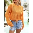 thumbnail image 2 of Charmo Womens Long Sleeve Beachwear Bathing Suit Drawstring Bikini Swimsuit Cover Up Shirts, 2 of 4