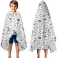thumbnail image 3 of Baseball Football Pattern Hooded Bath Towel，50"x30" for Ages 3 To 12 Kids, Quick Dry Lightweight Soft Microfiber Hood Beach Towel Cover Up for Kids, 3 of 7