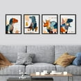 thumbnail image 2 of PixonSign Framed Wall Art, Colorful Dinosaur Collage Prints, Set of 4 Boy's Bedroom Illustration Wall Decor, Multicolor Contemporary Wall Décor, Modern Adhesive Canvas Posters - 11"x14" Black, 2 of 5