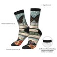 thumbnail image 4 of Cauagu Vintage Art Butterfly Flower Print Crew Socks for Women and Men,Adult Athletic Running Socks 1-Pair Sports Socks Work Gear Socks with Moisture Wicking, 4 of 6