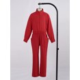thumbnail image 4 of Rswnyirn Combinaison à Manches Longues pour Filles Combinaisons une Pièce Fermeture Éclair Combinaison Décontractée Jambe Droite Cargo Rouge 6, 4 of 6