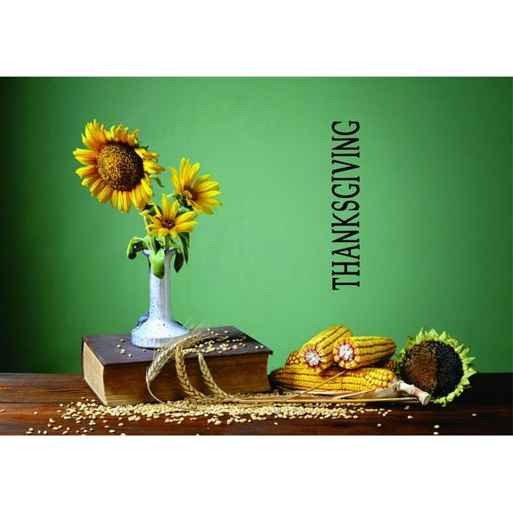 Custom Wall Decal Sticker - Thanksgiving Holiday Winter Home Decor 12x30"