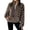 Coffee -BL38, variant on Womens Polka Dot Fleece Pullover Jacket Fuzzy Sweatshirts Mock Neck Half Zip, Long Sleeves, Fall Winter Daily Active Wear with Pockets Yellow L