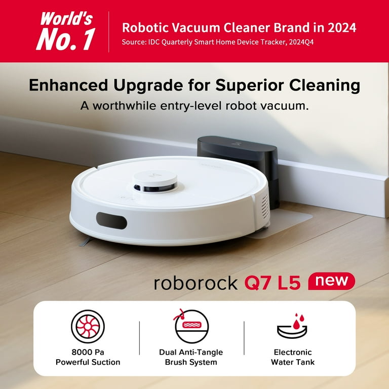 Roborock Q7 series Robot Vacuum and Mop Combo (Q7 L5), 8,000Pa