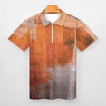 thumbnail image 3 of Brown Orange Background Abstract Texture Men Zipper T-shirt Summer Casual Short Sleeve T-shirt Top, 3 of 7