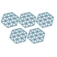 thumbnail image 1 of Set de Table en Silicone, 5pc Silicone Hexageon Set de Table à Boire Tasse Mat Isolation Thermique Mat Caractéristiques de Pointe, 1 of 12