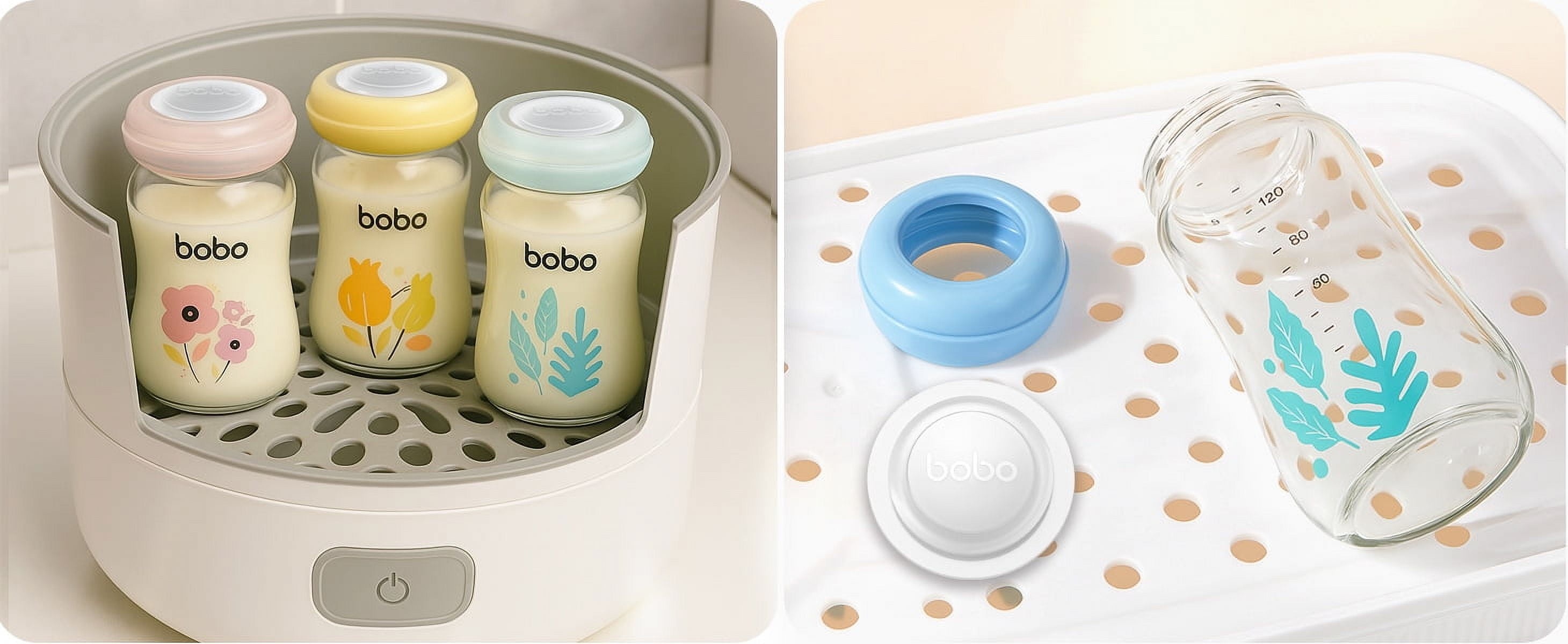 YOHKOH Glass Breastmilk Storage Containers,Wide Mouth,Reusable Milk Storage,5.4oz,4Pk,Red