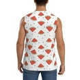 thumbnail image 4 of Balery Hand Drawn Watermelon Men's Sleeveless Muscle Shirts Workout Tank Top, Moisture Wicking, Odor Protection-3X-Large, 4 of 8
