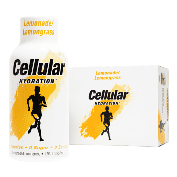 Cellular Hydration Shots Lemonade Lemongrass Water – 12 pack of 1.93 fl oz – Electrolytes – Amino Acids – Zero Sugar – Zero Sodium – Vegan – Gluten-Free
