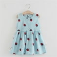thumbnail image 3 of WEIYLL Robes d'Été Filles Tendance 2025 Fraise Sans Manches Enfants Robe Bleue Vêtements 2-3 Ans, 3 of 3