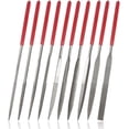 thumbnail image 1 of 10 Pieces Diamond Files, 160mm Mini Modelling Riffler Files Set 4mm Shank Assorted Small Needle Files Triangular Square Flat Shape Metal Files Kit, 1 of 5