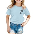 thumbnail image 2 of Tops for Girls Kids Shirts Bright Summer Graphic Tee for Lightweight Casual Short Sleeve Top with Cheerful Print for Everyday Wear, 2 of 6