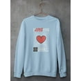 thumbnail image 3 of Abstract Poster I Love You Sweatshirt Men -Image by Shutterstock, Male Medium, 3 of 4