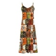 thumbnail image 5 of yoeyez Robes de Mariage de Printemps pour Invitées pour Femmes à Imprimé Floral à Bretelles Spaghetti Longues Robes Sans Manches à Col en V Grande Taille Robe d'Été Décontractée Ample et Fluide Multicolore,m, 5 of 5