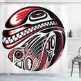 thumbnail image 1 of Ambesonne Tribal Shower Curtain, Haida Animal Art, 69"Wx84"L, White Red Black, 1 of 3