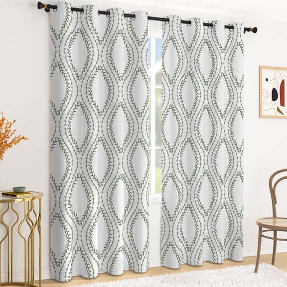 Tchckioa Blackout Curtains for Apartment,Geometric Thermal Insulated Grommet Top Drapes,42x63 Inch,2 Panels