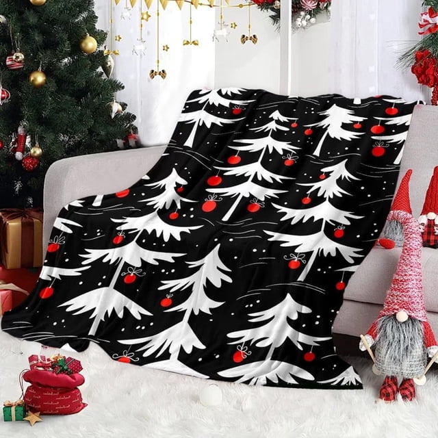 Manta de Franela Navideña/De Halloween | Manta de Poliéster Multicolor Estampada | Tamaño 70X100Cm | Regalo Navideño para Niños | Paquete de 1 Unidad