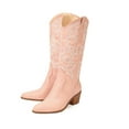 thumbnail image 5 of Chenyee Cowboy Boots for Women Embroidered Pull On Chunky Stacked Heel Knee High Western Booties, 5 of 7