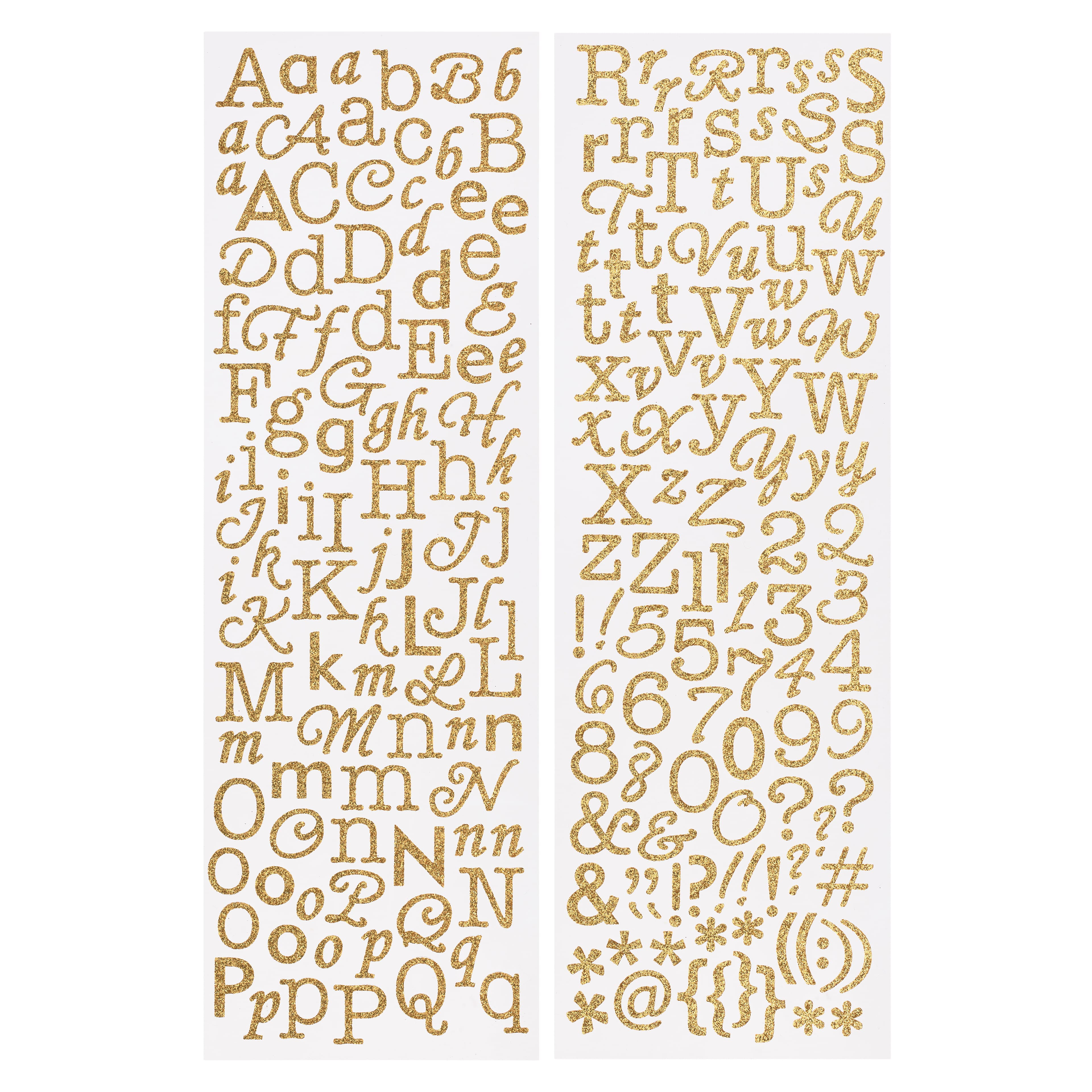 12 Pack: Neutral Ombre Glitter Alphabet Stickers by Recollections™ 