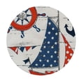 thumbnail image 4 of Orinice Sailboat Anchor Flags Round Table Cover Stain Resistant Washable Indoor Outdoor Tablecloth Kitchen Dining Wedding Parties Waterproof 100% Polyester Fiber 46-50, 4 of 8