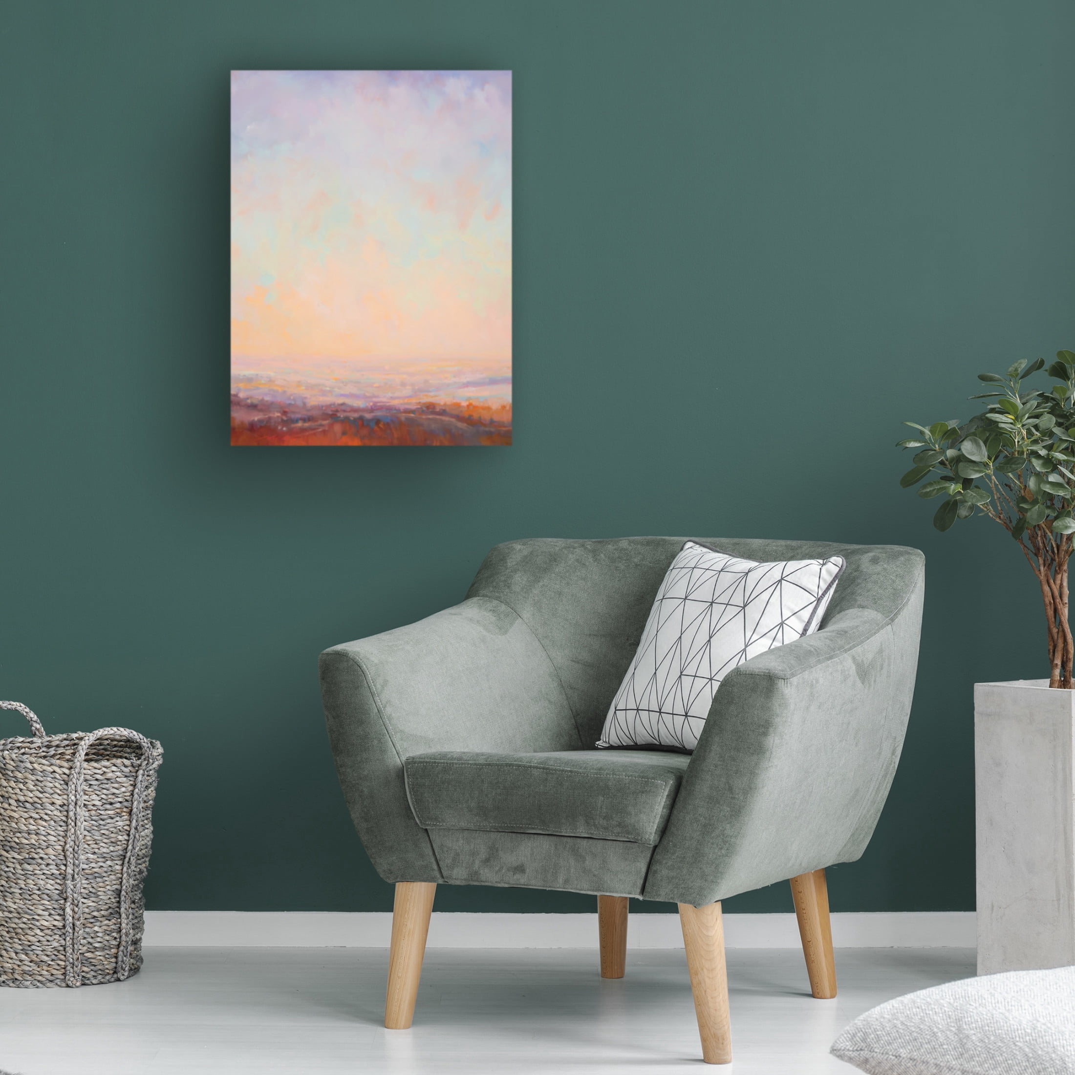 Canvas Wall Art - William McCarthy 'Pink Horizon' Wall Art for Living Room, Bedroom, or Office Décor by Trademark Fine Art - 14 x 19 Inches