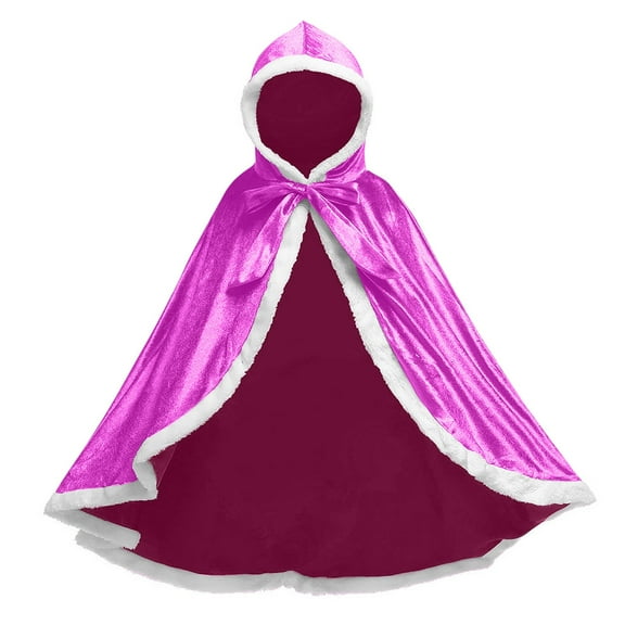 IVEYRTF Childrens Hooded Cape Long Solid Color Cloak for Kids Holiday Party Dress Up Outfits Play Pretend Fashionable Midweight Outerwear for Boys and Girls(Purple,3 Years)