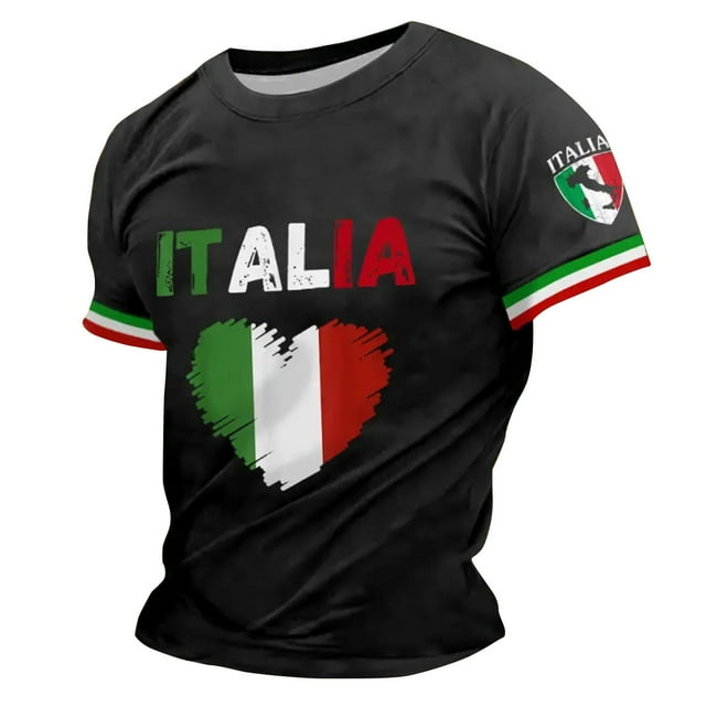 Xdzjlr T-Shirt Homme Italien Col Rond Manches Courtes Confortable T-Shirt pour Homme,m