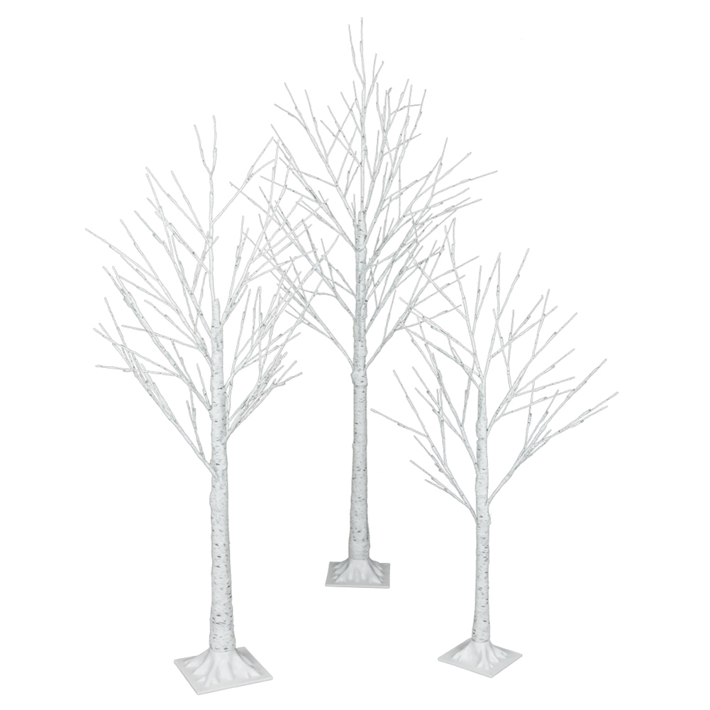 Kepooman 5FT Lighted Birch Tree with 72 LED Lights, Pre-Lit Artificial Snowflake Christmas Tree with Stand for Home Wedding Party Decoration Kepooman 5FT Lighted Birch Tree with 72 LED Lights, Pre-Lit Artificial Snowflake Christmas Tree with Stand for Home Wedding Party Decoration