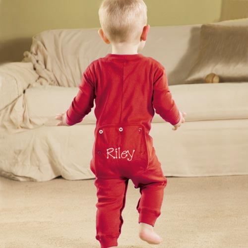 Personalized Baby Long Johns, Red