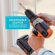 Black & Decker BCD702C1AEV 20V Max Brushed Lithium-Ion Cordless Drill Driver Kit (1.5 Ah)