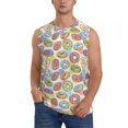 thumbnail image 2 of Picia Glazed Donuts mens Cotton Tank Undershirts , Moisture-wicking Ribbed Tanks, Lightweight Cotton Tank Undershirts-Medium, 2 of 8