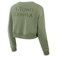 thumbnail image 3 of Women's Fanatics Olive Atlanta Braves Studio Cropped Pullover Sweatshirt, 3 of 5