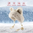 thumbnail image 4 of Opolski Thickened Warm Plush Hat Winter Warm Hat with Ears Wear Resistant Solid Color Windproof Cold Weather Thickened Plush Ear Protection Hat Beige, 4 of 8