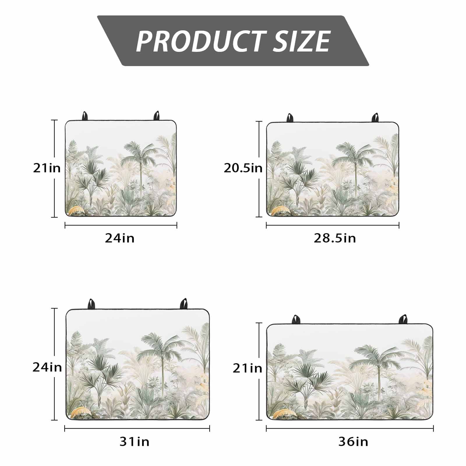 Green Yellow Palm Tree Stove Top Cover for Electric Stove, Heat-proof & Non Slip Glass Top Stove Cover Protector, Summer Botanical Tropical Kitchen Flat Cooktop Rubber Mat 36x21 Inches