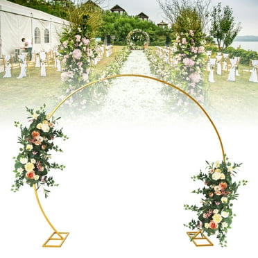 Efavormart 5.5ft Gold Metal Frame Wedding Arch, Rectangular Backdrop Stand, Floral Display Frame ...